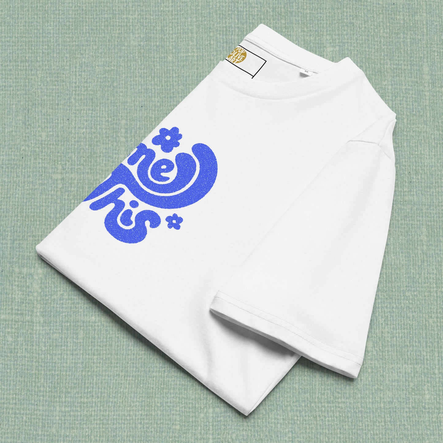 SMELL THIS (Blue on White) – Unisex Organic Cotton T-Shirt