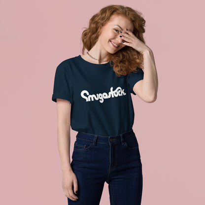 SMUGASFUCK  (Navy Blue) – Unisex Organic Cotton T-Shirt