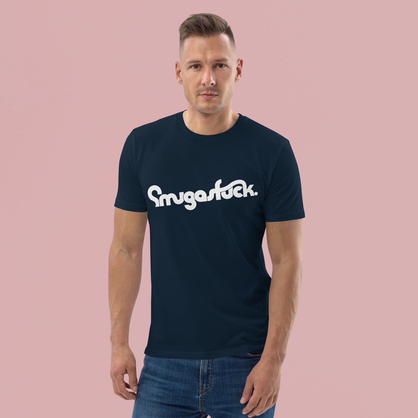 SMUGASFUCK  (Navy Blue) – Unisex Organic Cotton T-Shirt