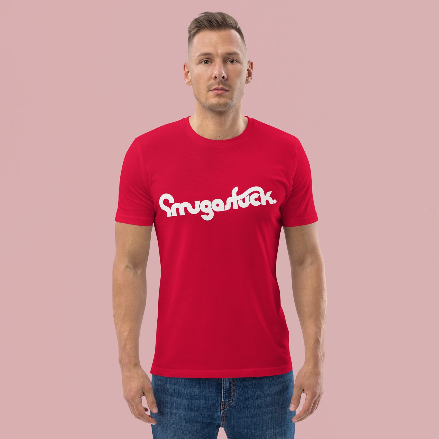 SMUGASFUCK (Red) – Unisex Organic Cotton T-Shirt